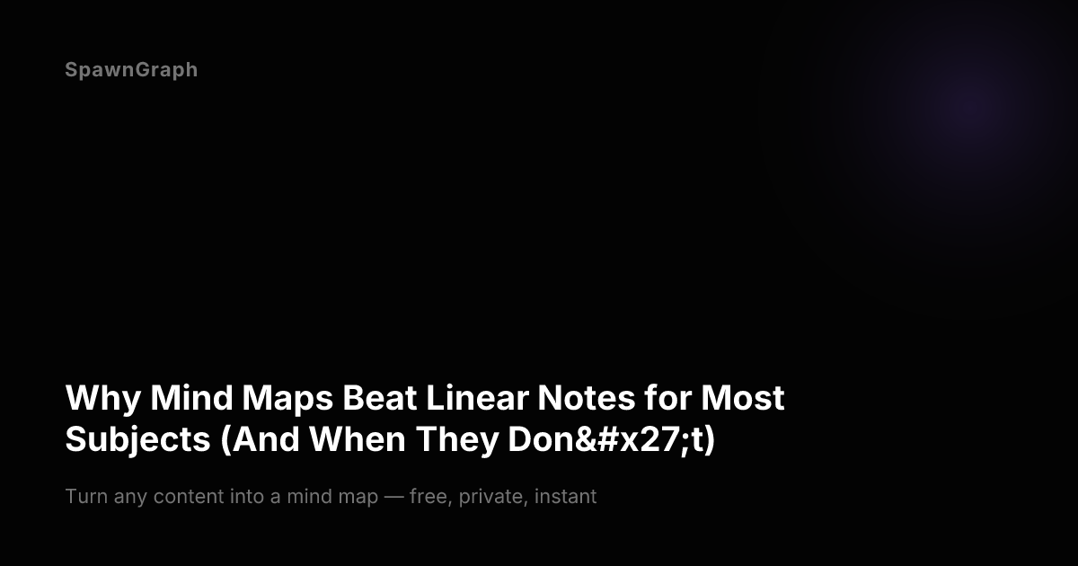 Why Mind Maps Beat Linear Notes for Most Subjects (And When They Don't ...