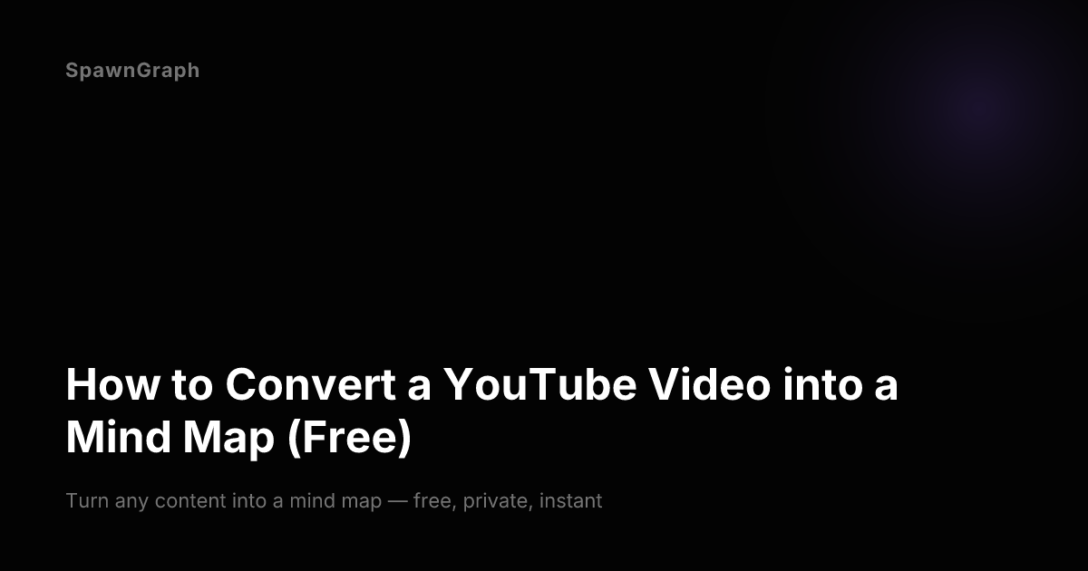 How to Convert a YouTube Video into a Mind Map (Free) | SpawnGraph