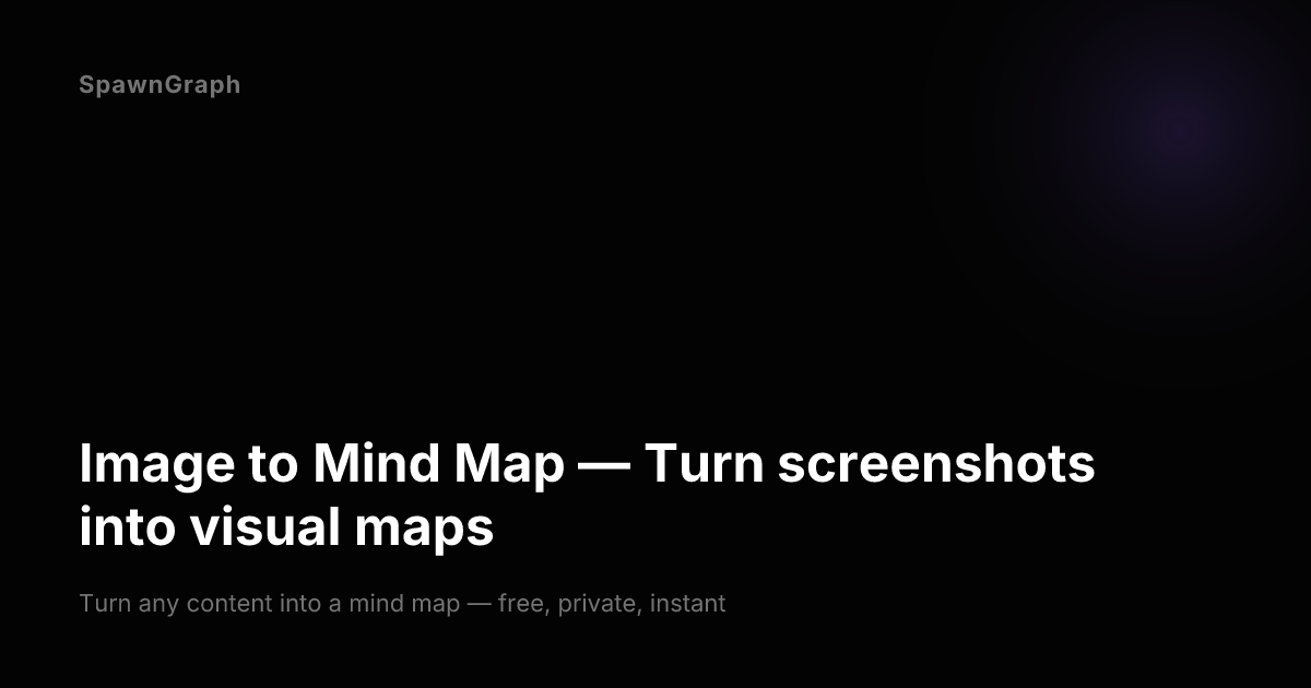Image to Mind Map — Turn screenshots into visual maps | SpawnGraph