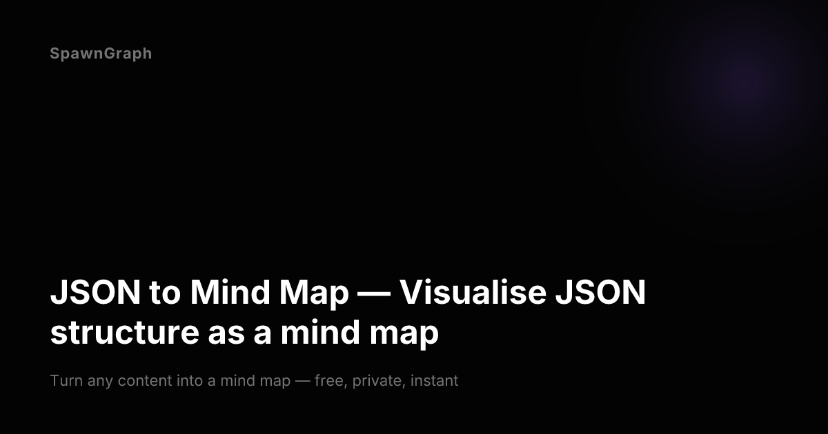 Json Mapping Structure JSON to Mind Map — Visualise JSON structure as a mind map | SpawnGraph